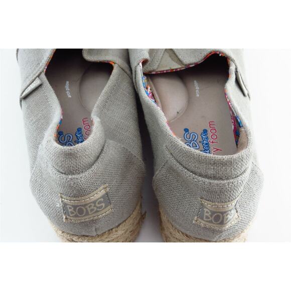 Bobs By Skechers Size 9 M Brown Round Toe Espadrilles Fabric Women - Picture 6 of 8